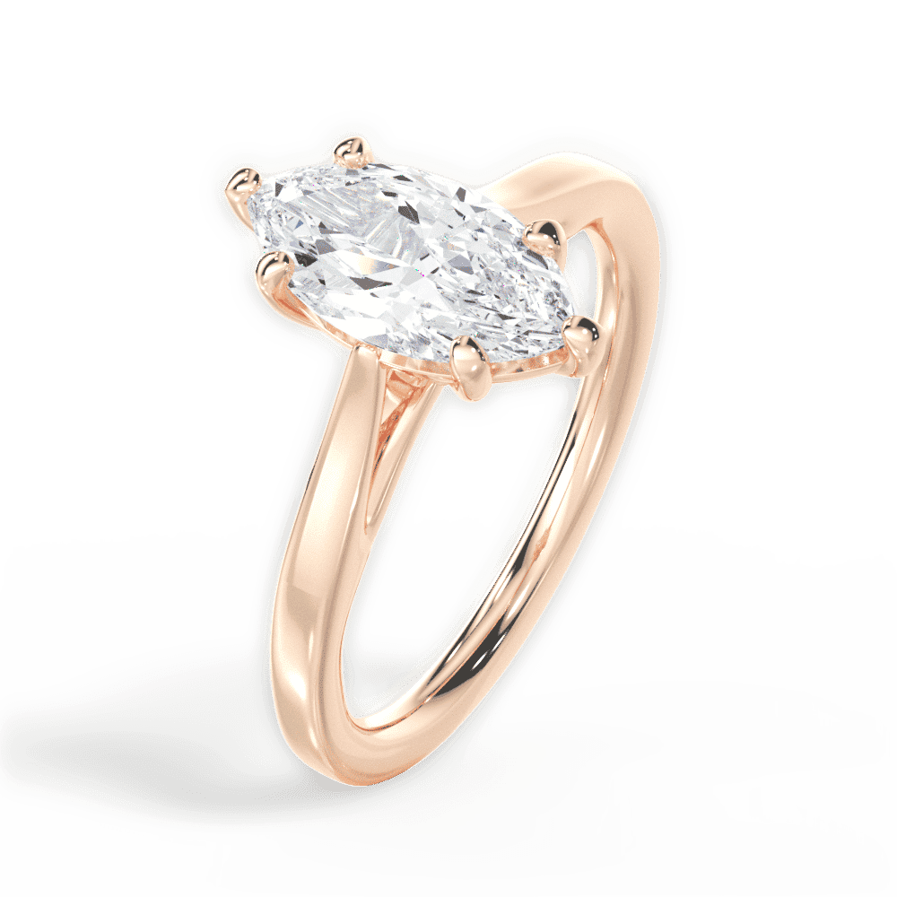 14kt Rose Gold/18kt Rose Gold/marquise/side