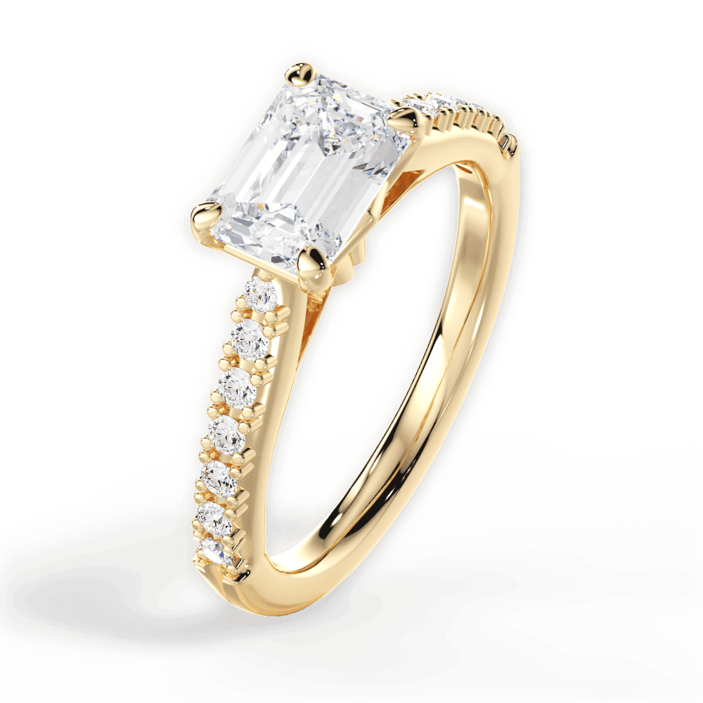 14kt Yellow Gold/18kt Yellow Gold/emerald/side