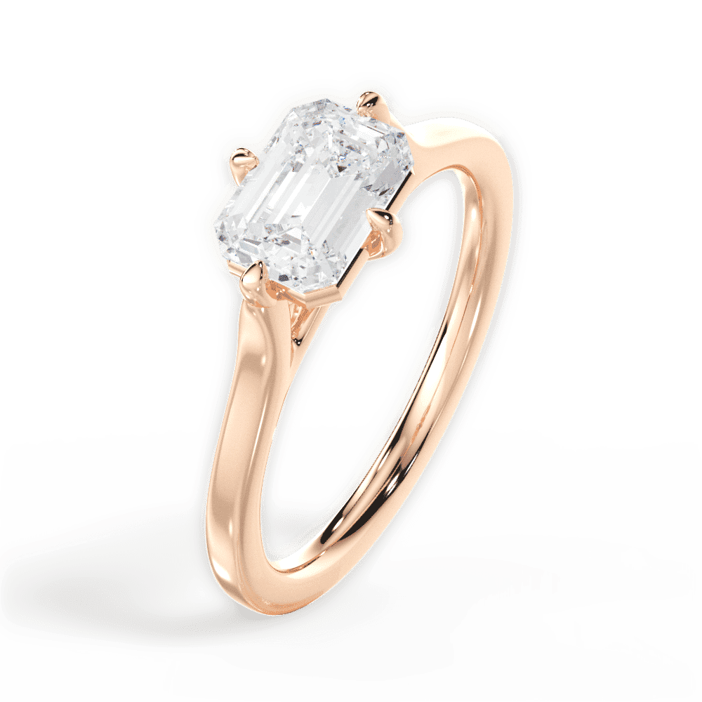 14kt Rose Gold/18kt Rose Gold/emerald/side