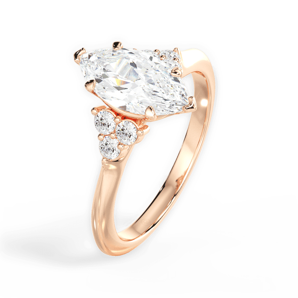14kt Rose Gold/18kt Rose Gold/marquise/side