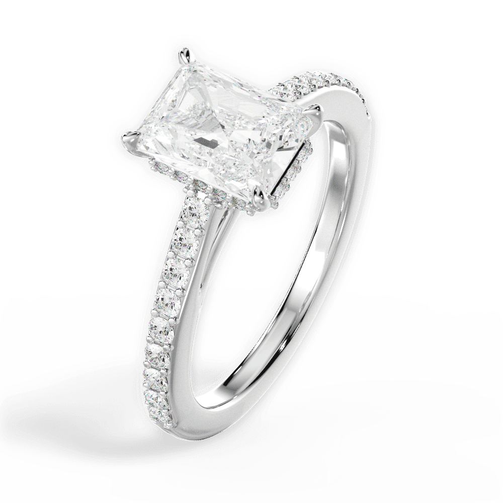 14kt White Gold/18kt White Gold/Platinum/radiant/side