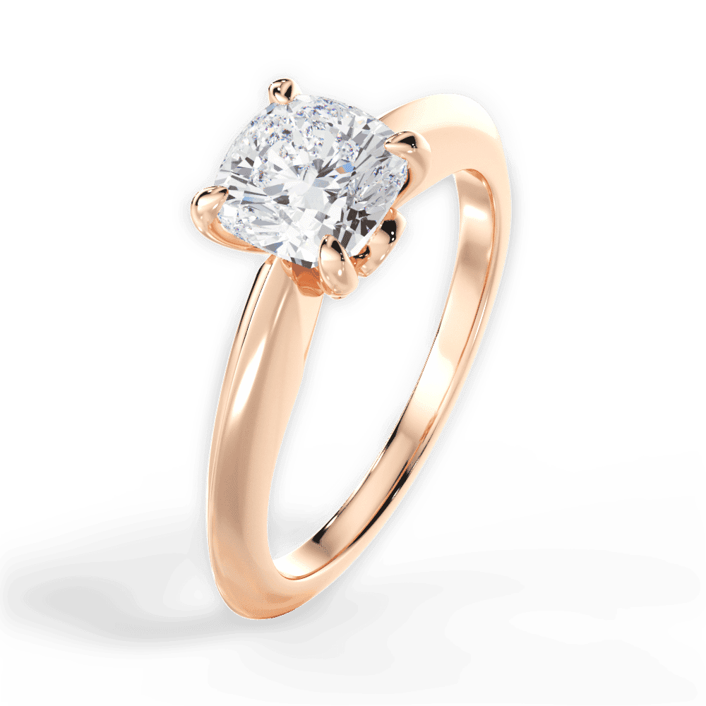 14kt Rose Gold/18kt Rose Gold/cushion/side