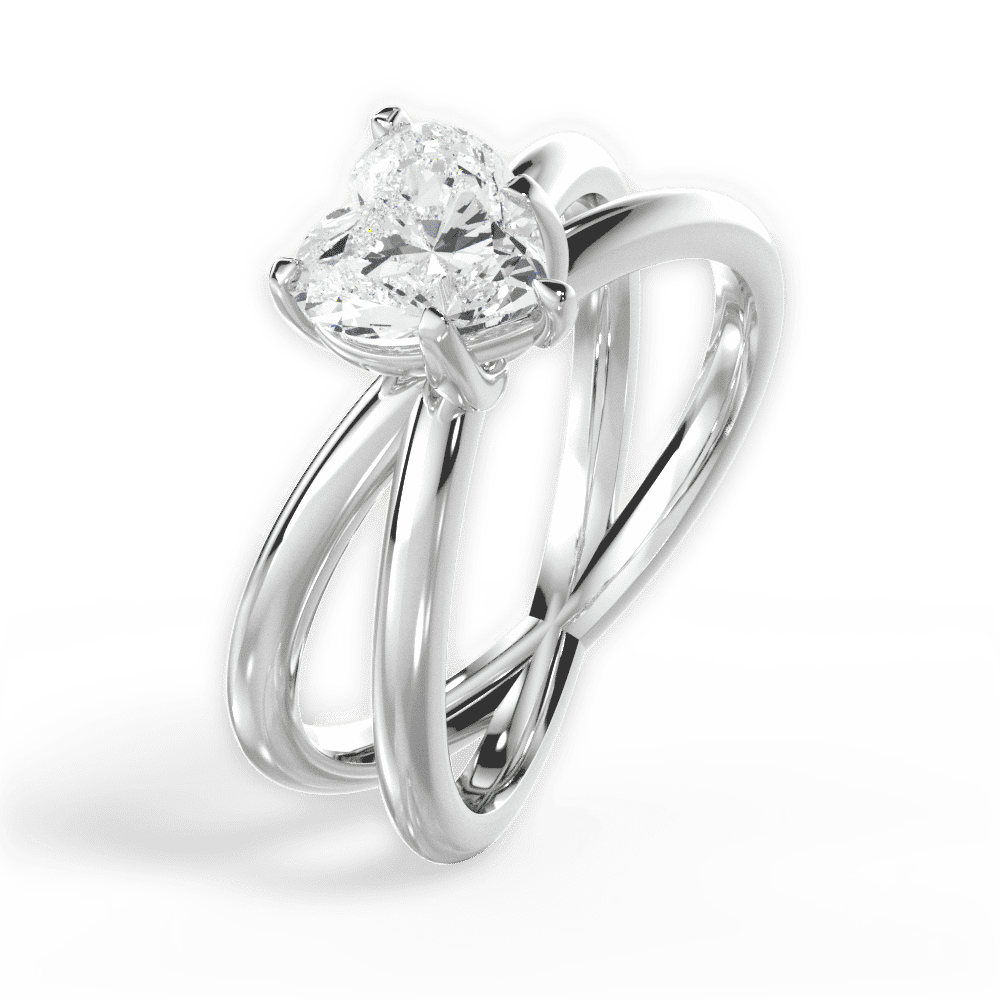 14kt White Gold/18kt White Gold/Platinum/heart/side