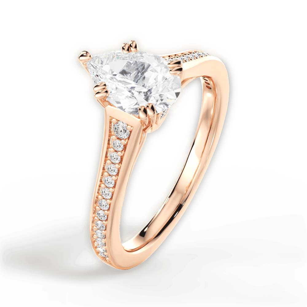 14kt Rose Gold/18kt Rose Gold/pear/side