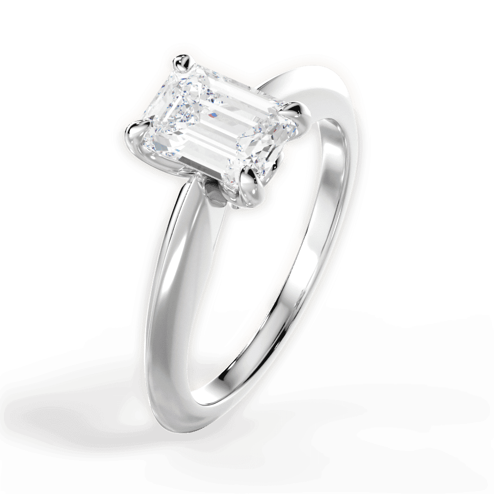 14kt White Gold/18kt White Gold/Platinum/emerald/side