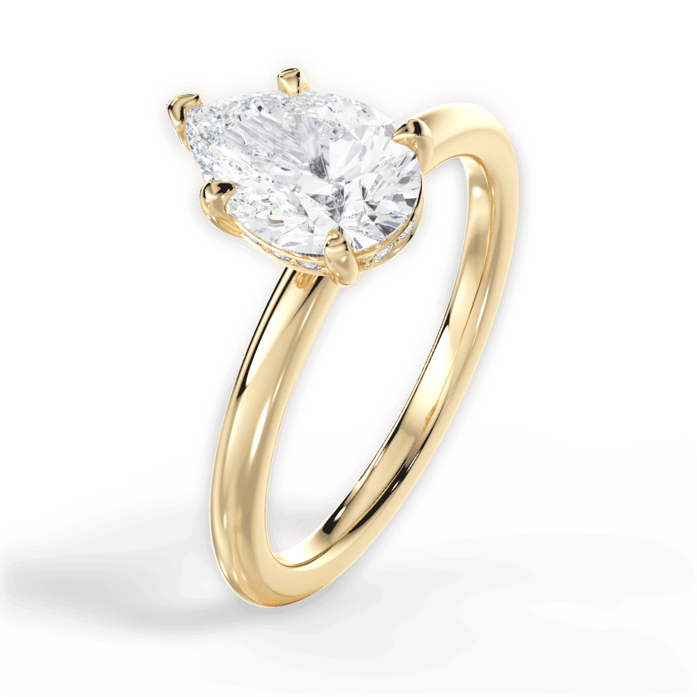 14kt Yellow Gold/18kt Yellow Gold/pear/side