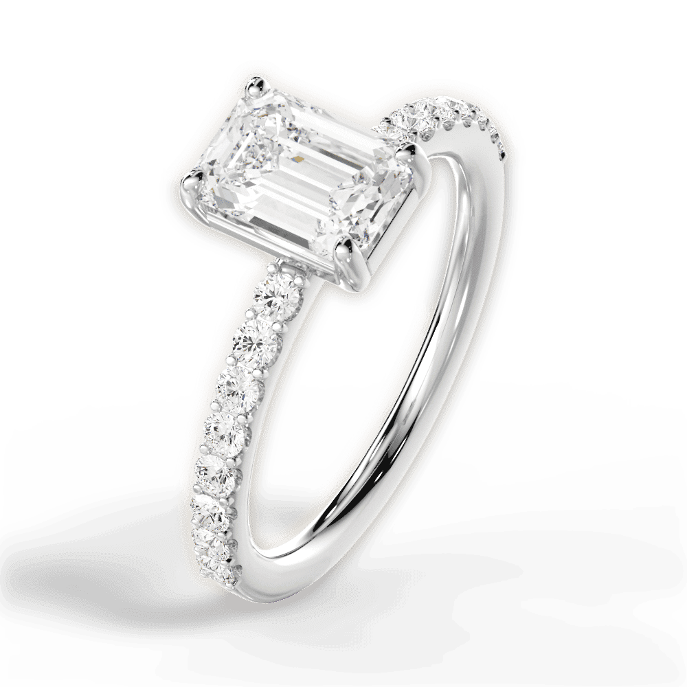 14kt White Gold/18kt White Gold/Platinum/emerald/side