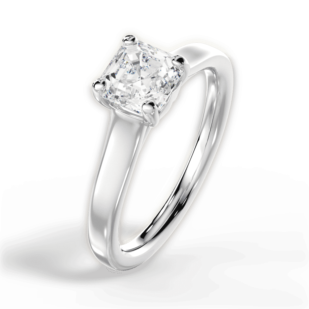 14kt White Gold/18kt White Gold/Platinum/asscher/side