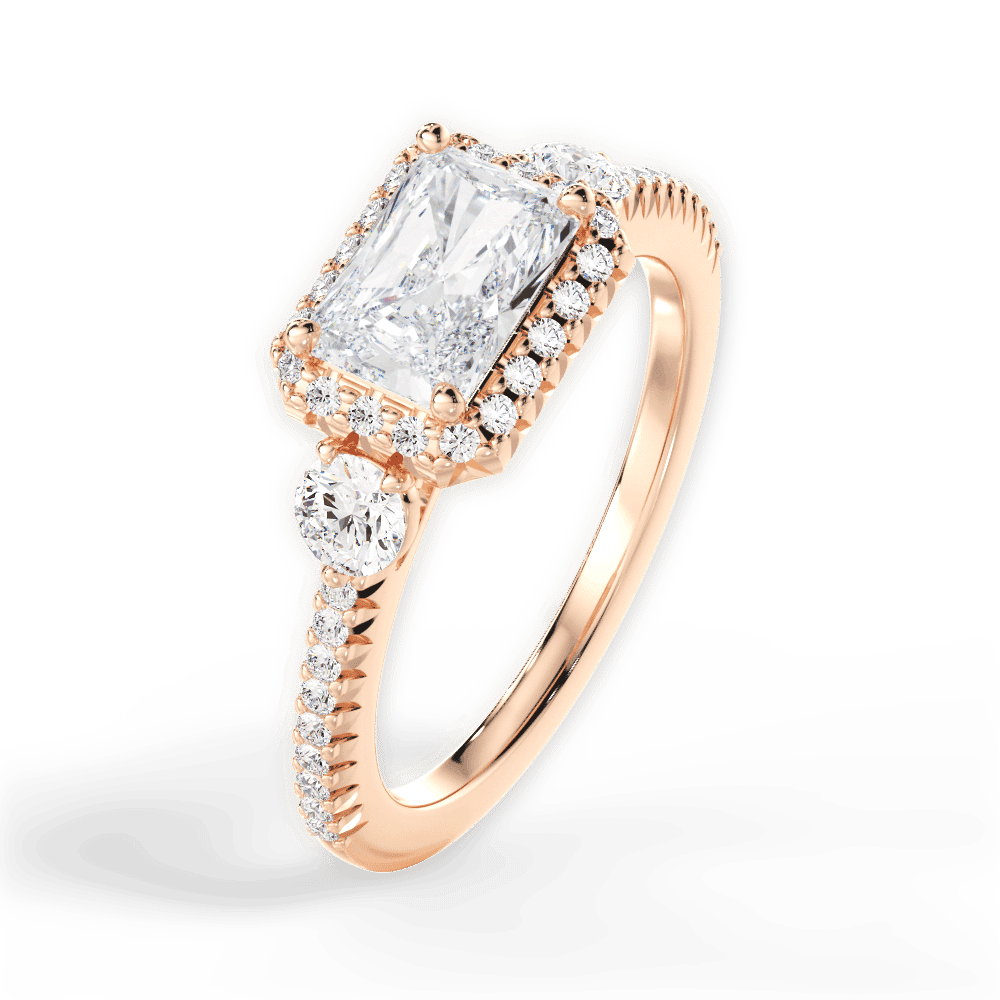 14kt Rose Gold/18kt Rose Gold/radiant/side