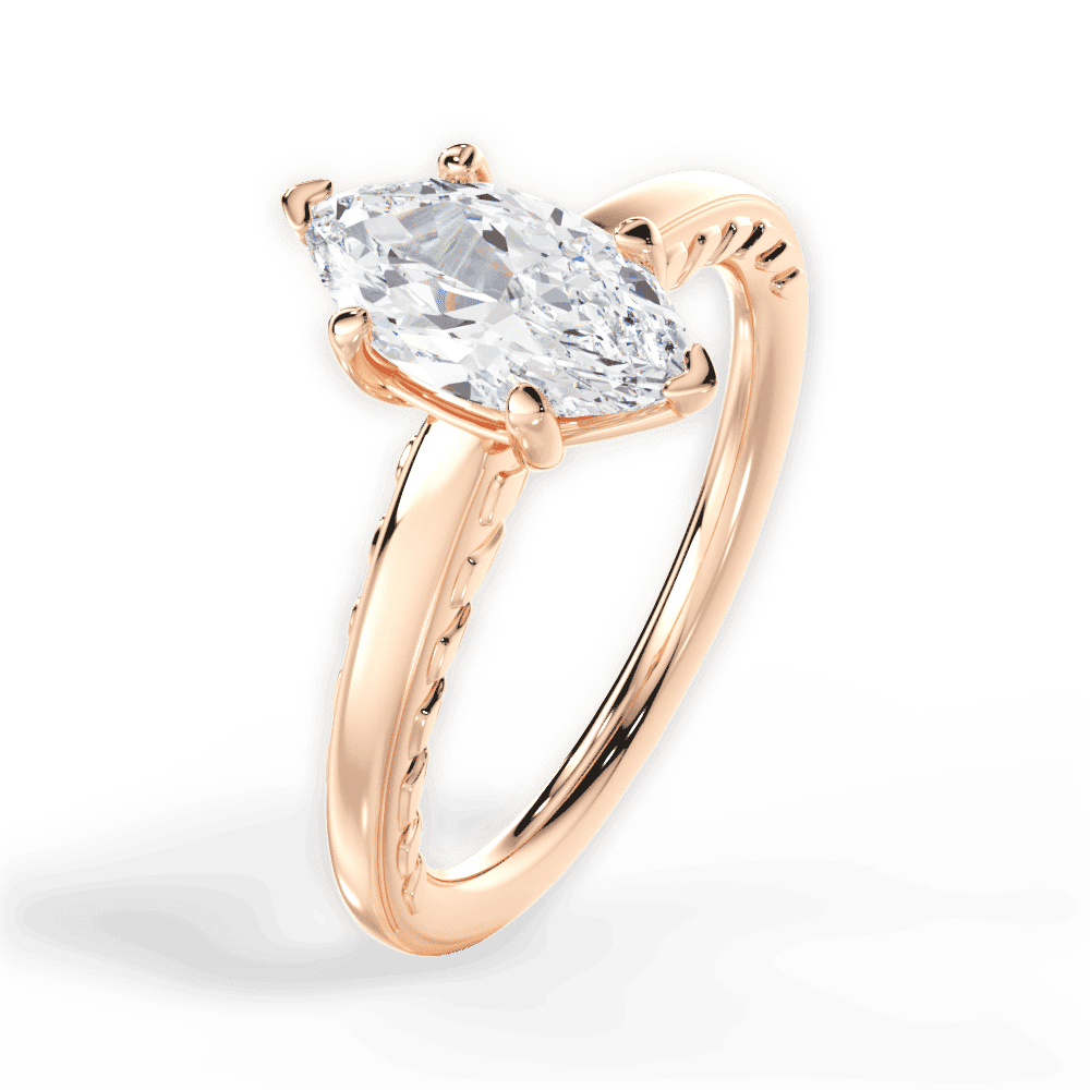 14kt Rose Gold/18kt Rose Gold/marquise/side