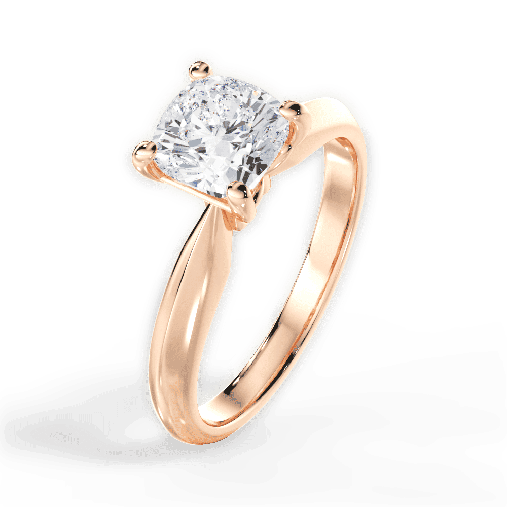 14kt Rose Gold/18kt Rose Gold/cushion/side
