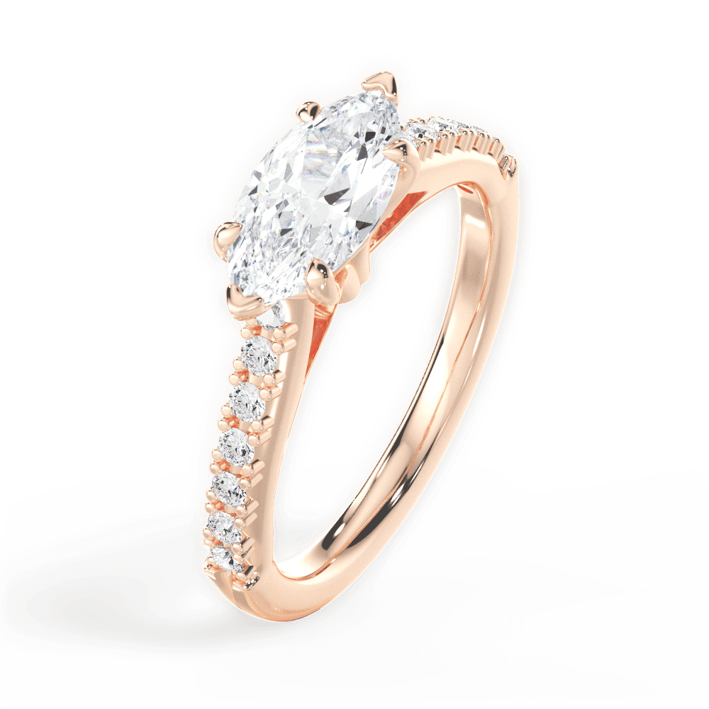 14kt Rose Gold/18kt Rose Gold/marquise/side