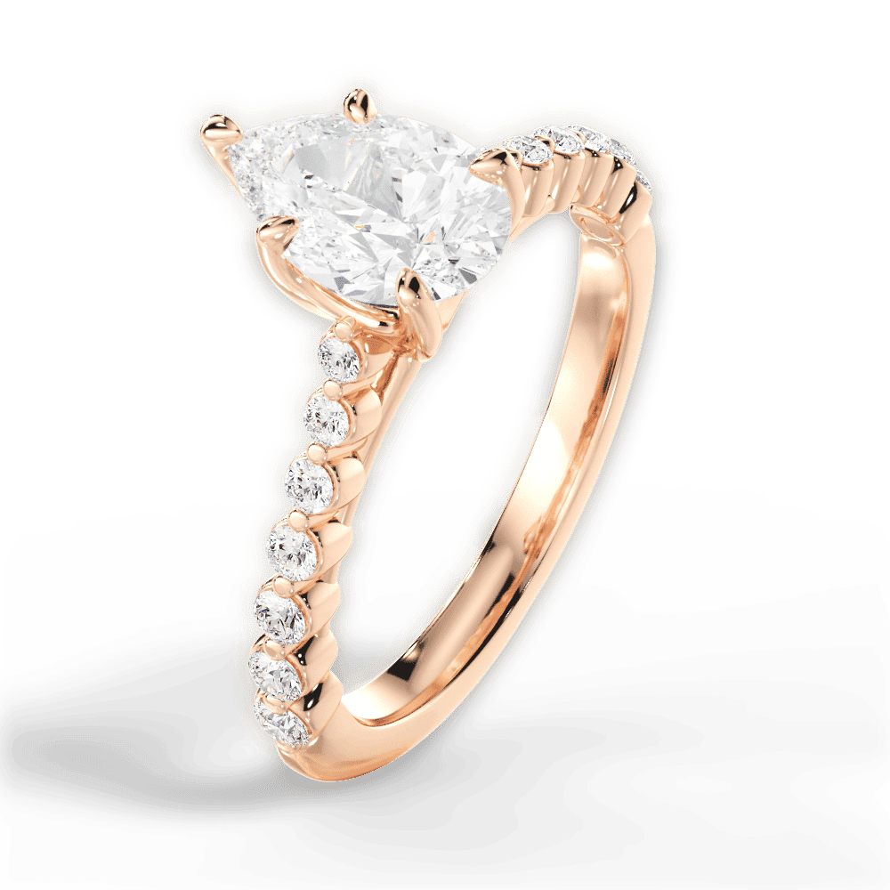14kt Rose Gold/18kt Rose Gold/pear/side