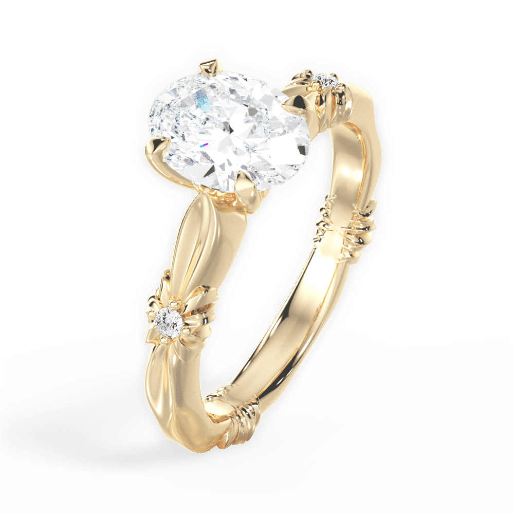 14kt Yellow Gold/18kt Yellow Gold/oval/side
