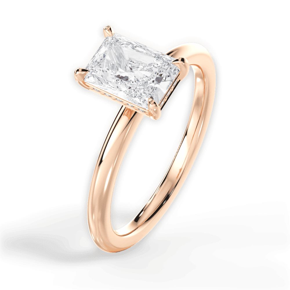 14kt Rose Gold/18kt Rose Gold/radiant/side
