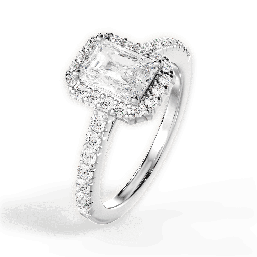 14kt White Gold/18kt White Gold/Platinum/radiant/side