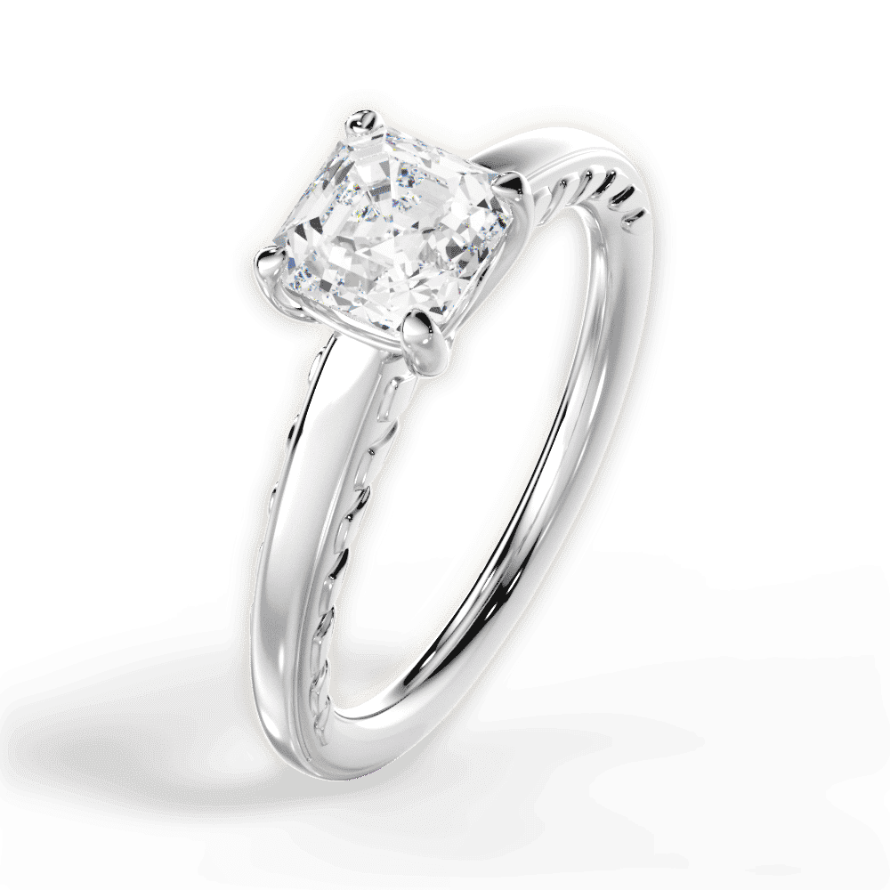 14kt White Gold/18kt White Gold/Platinum/asscher/side