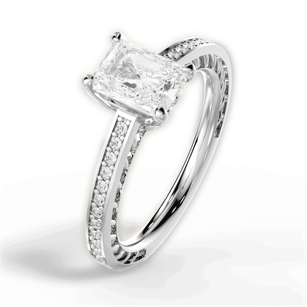 14kt White Gold/18kt White Gold/Platinum/radiant/side
