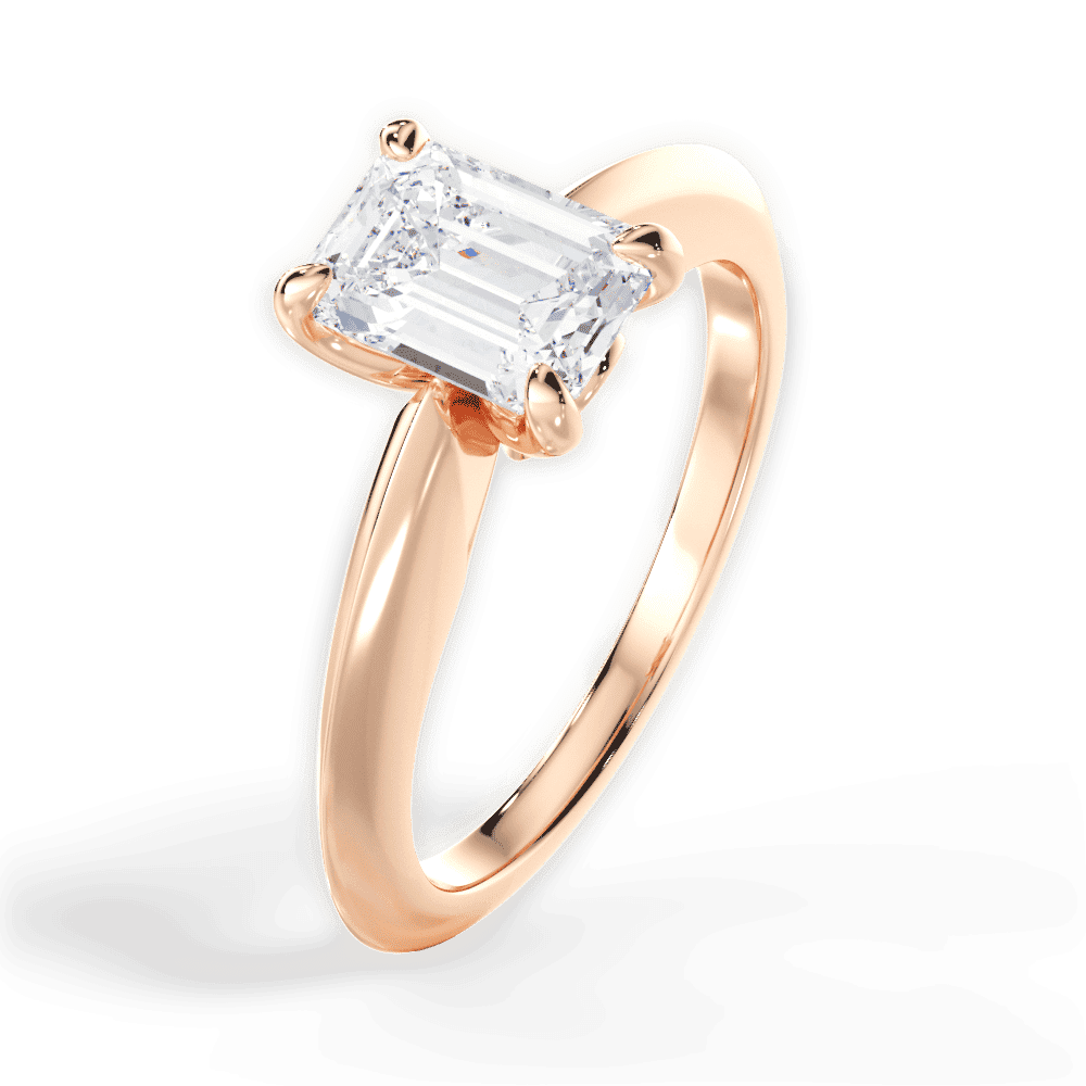 14kt Rose Gold/18kt Rose Gold/emerald/side