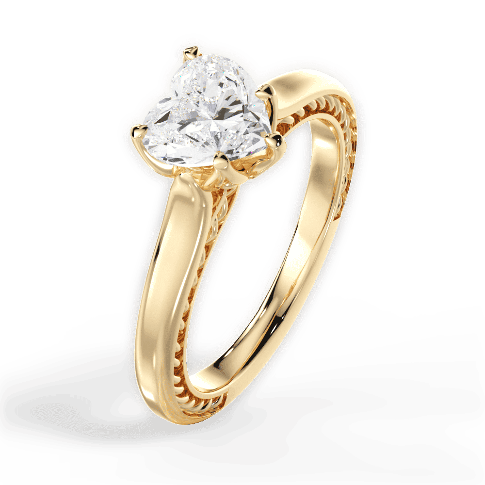 14kt Yellow Gold/18kt Yellow Gold/heart/side