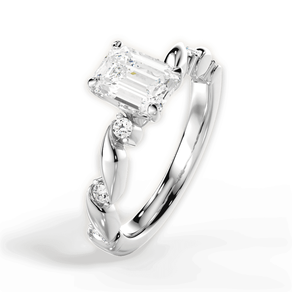 14kt White Gold/18kt White Gold/Platinum/emerald/side