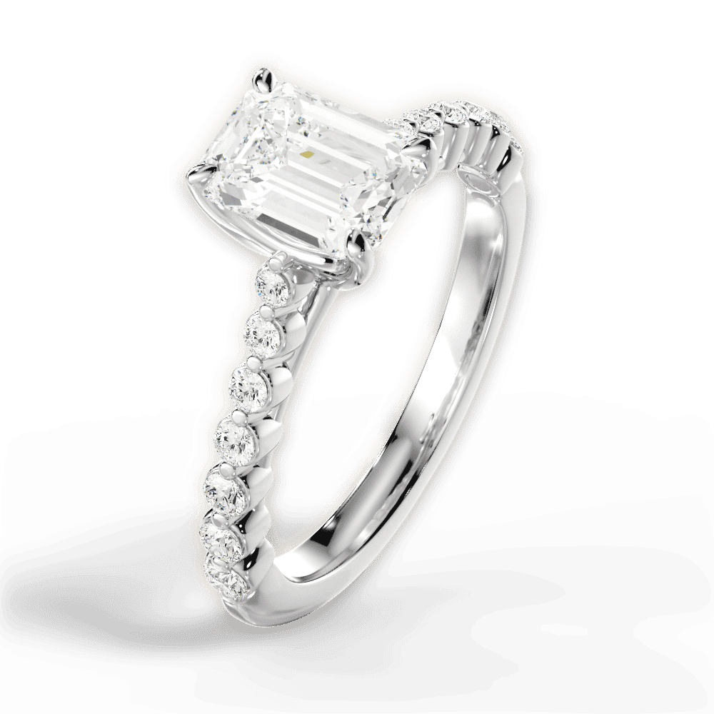 14kt White Gold/18kt White Gold/Platinum/emerald/side