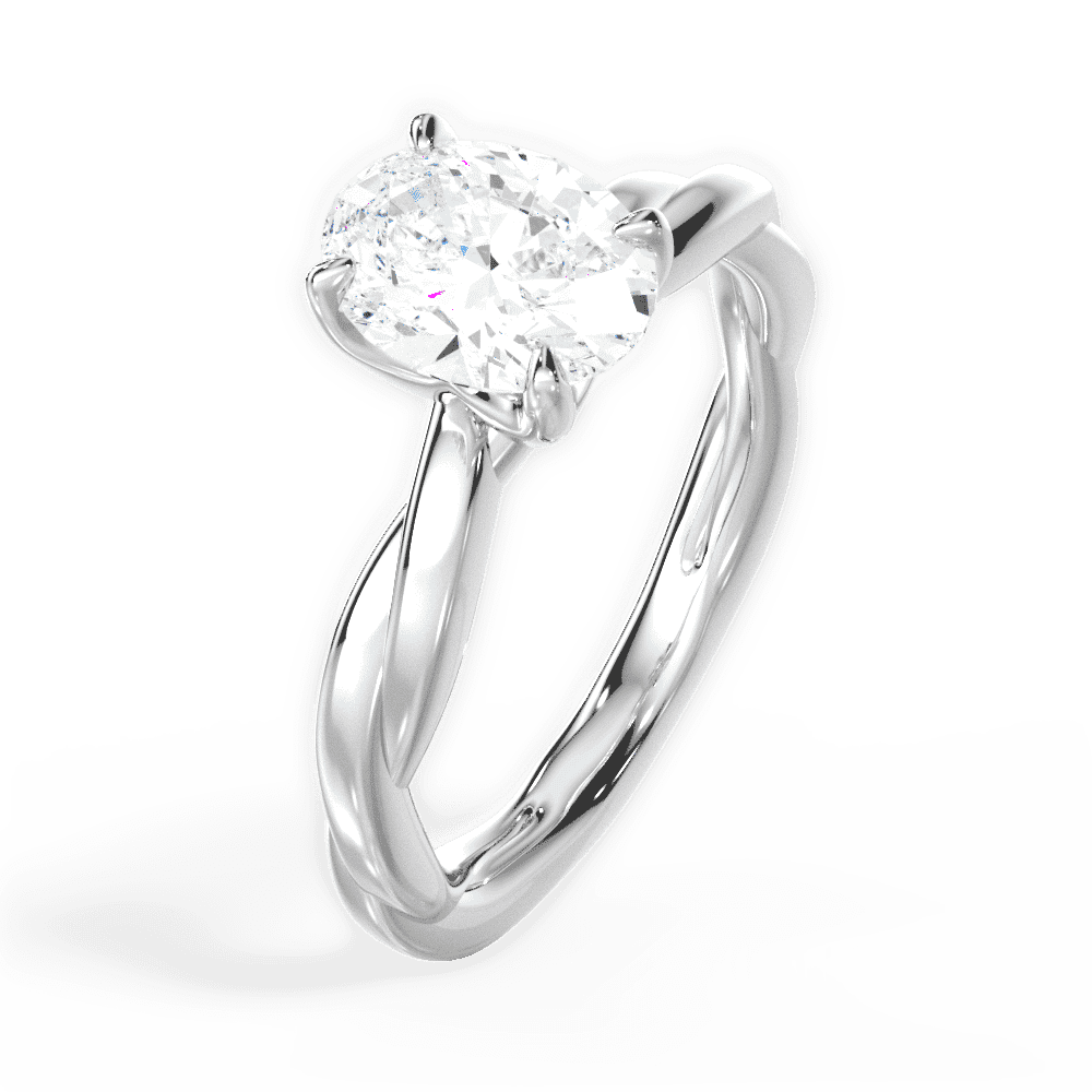 14kt White Gold/18kt White Gold/Platinum/oval/side