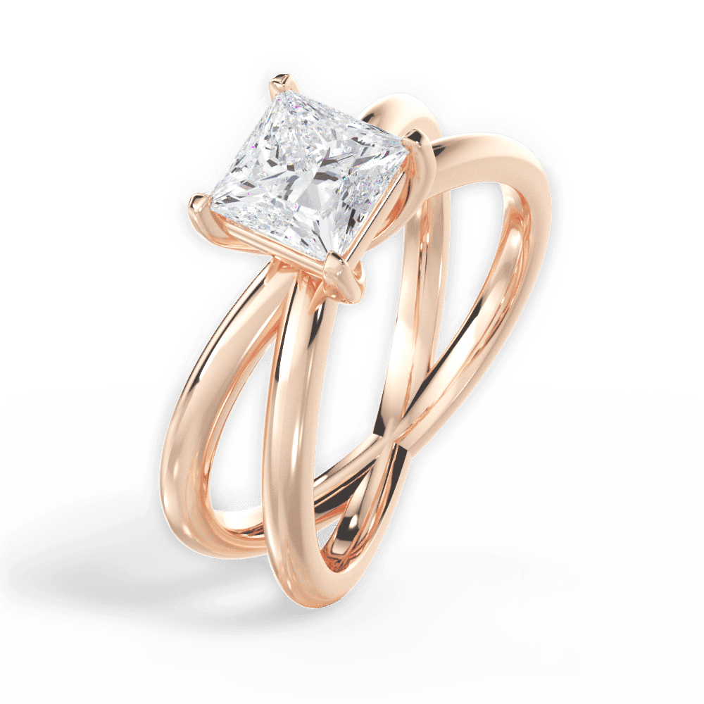 14kt Rose Gold/18kt Rose Gold/princess/side