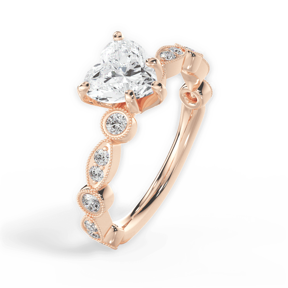 14kt Rose Gold/18kt Rose Gold/heart/side