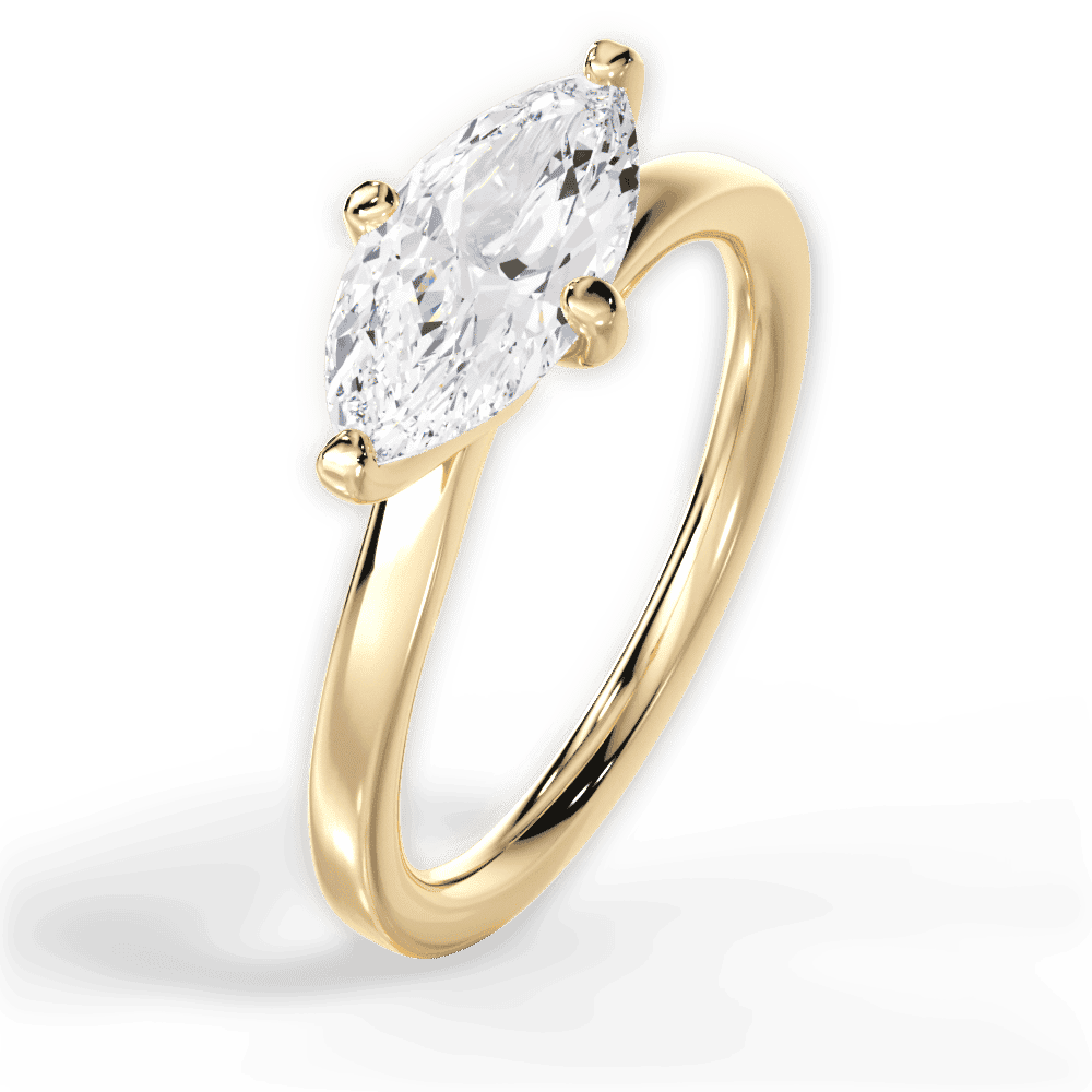 14kt Yellow Gold/18kt Yellow Gold/marquise/side