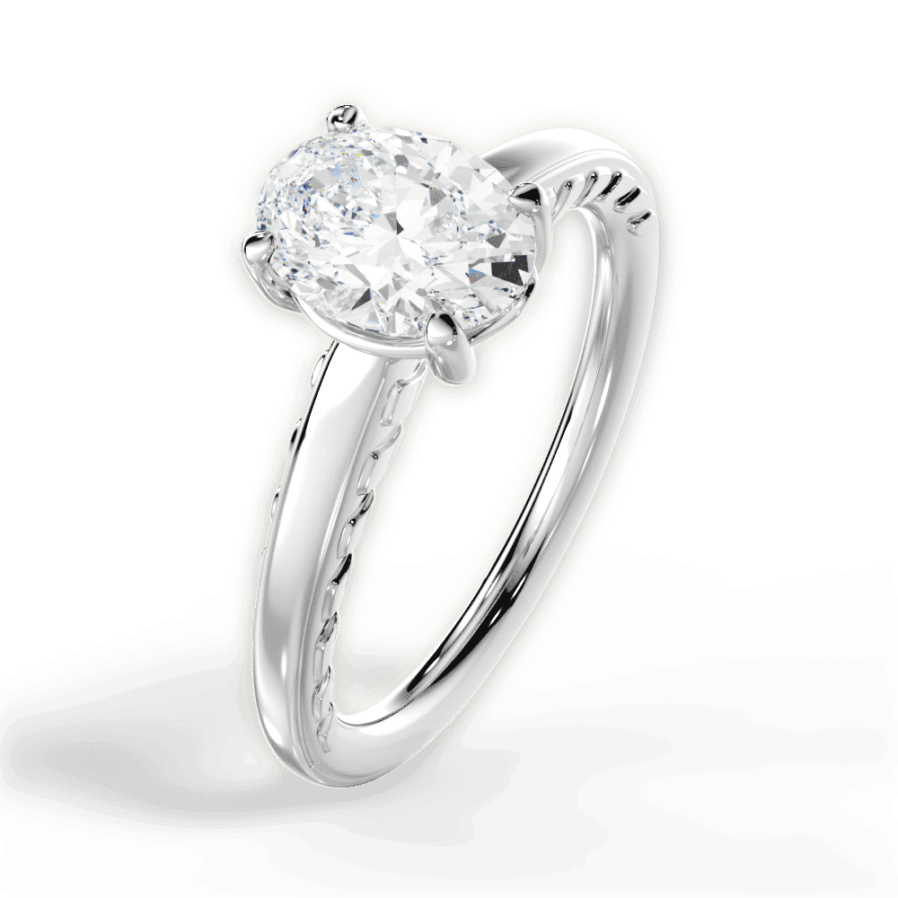 14kt White Gold/18kt White Gold/Platinum/oval/side