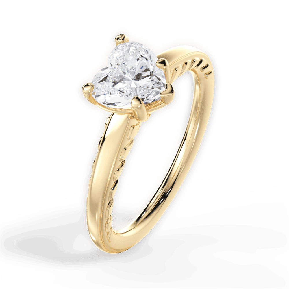 14kt Yellow Gold/18kt Yellow Gold/heart/side