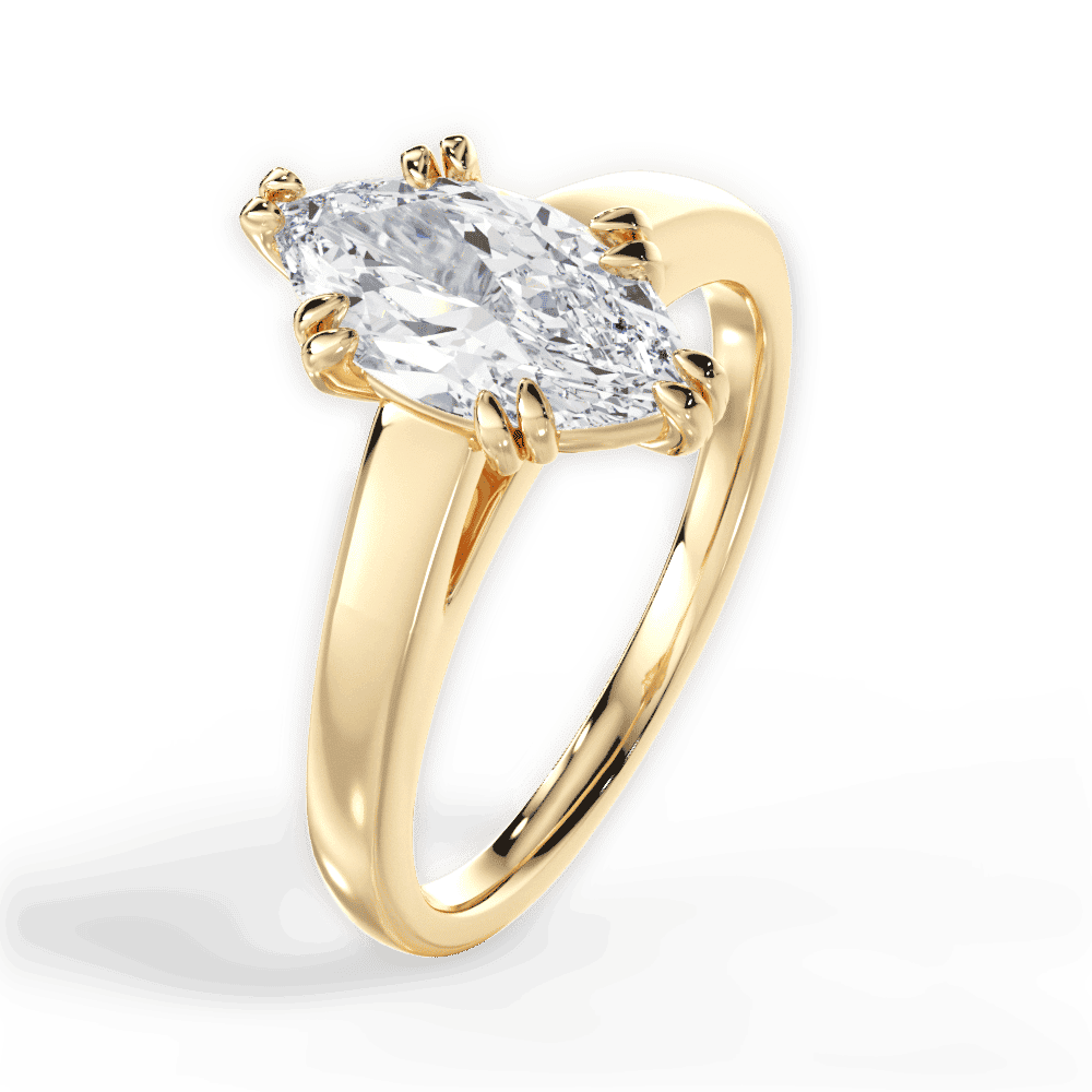 14kt Yellow Gold/18kt Yellow Gold/marquise/side