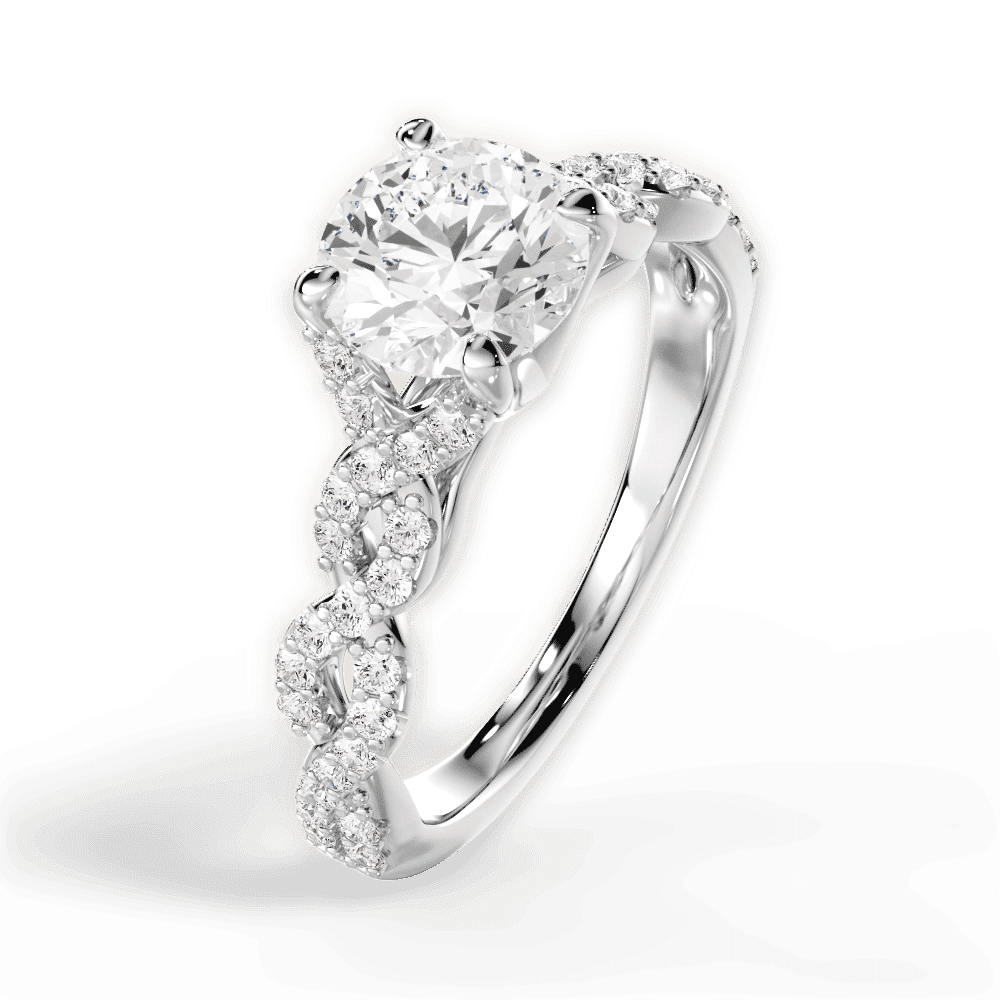 14kt White Gold/18kt White Gold/Platinum/round/side