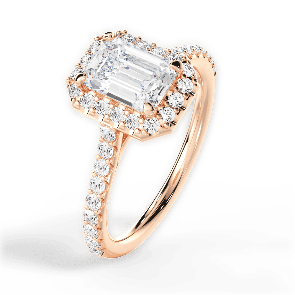 14kt Rose Gold/18kt Rose Gold/emerald/side
