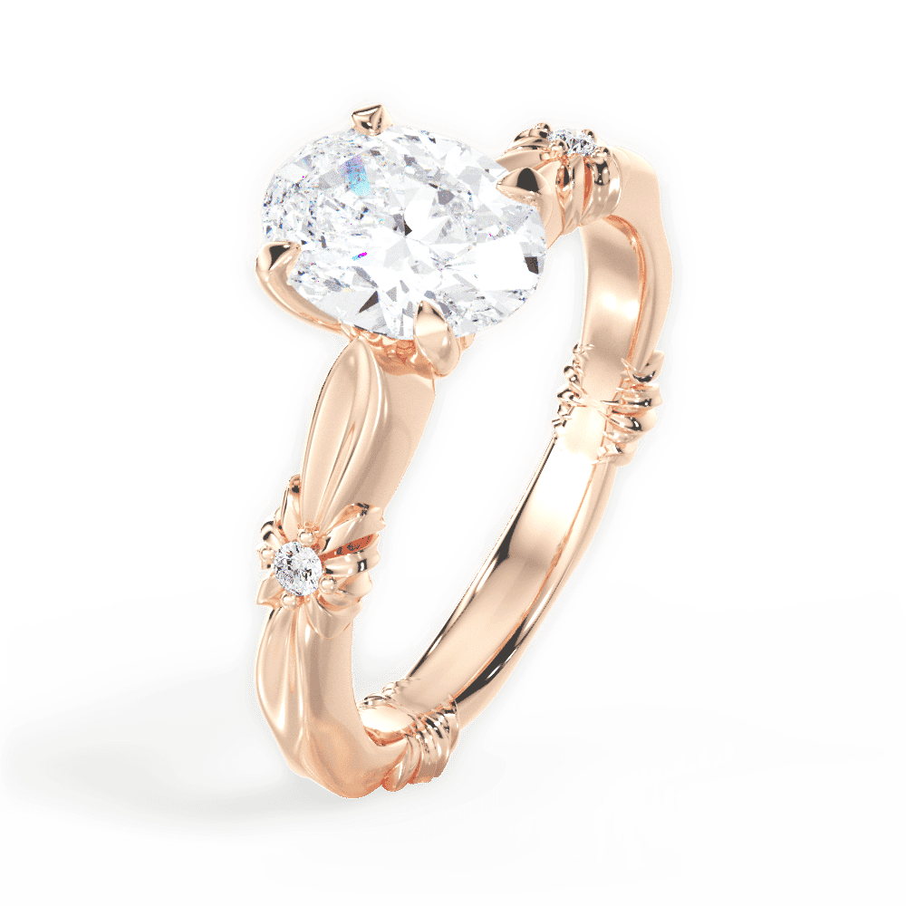14kt Rose Gold/18kt Rose Gold/oval/side