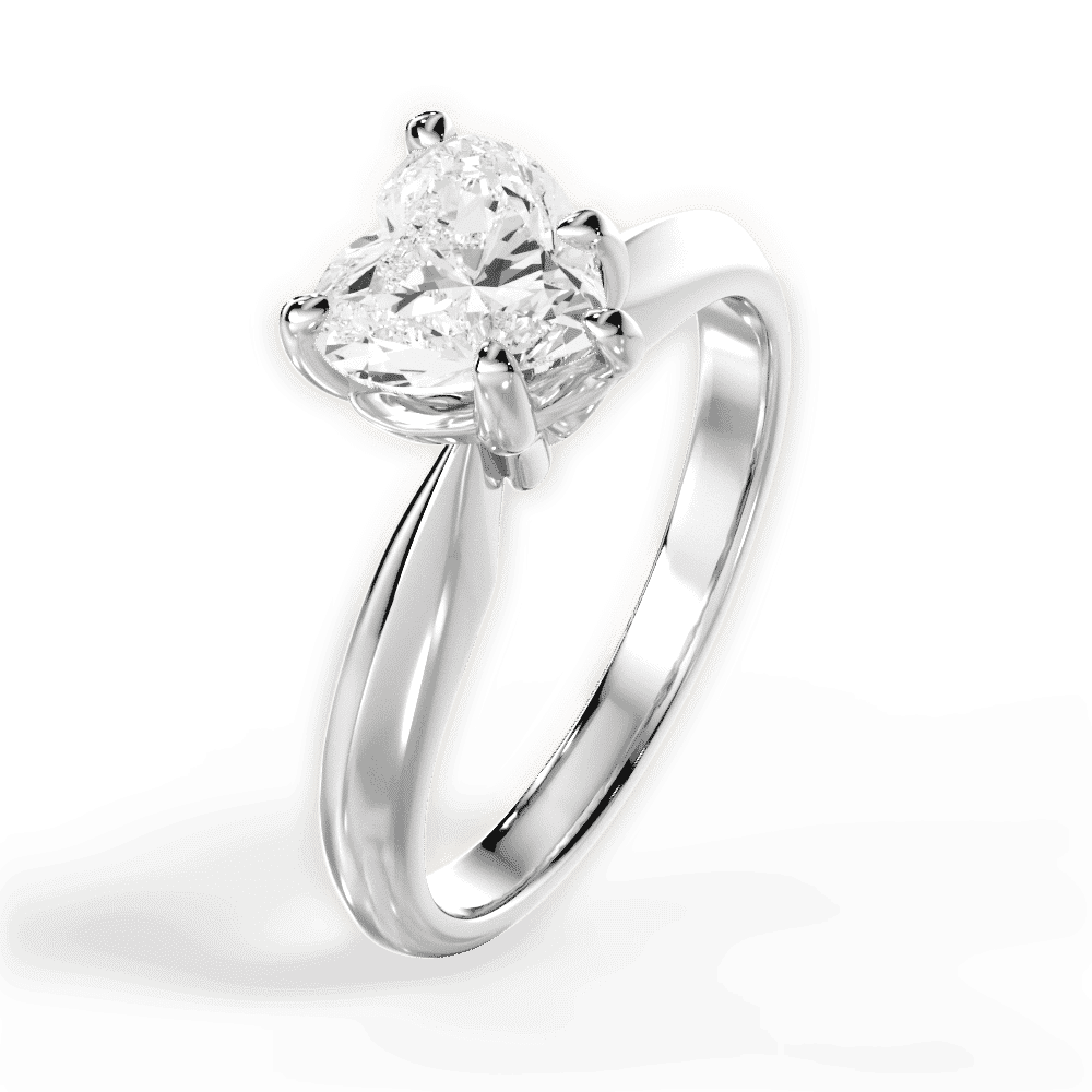 14kt White Gold/18kt White Gold/Platinum/heart/side