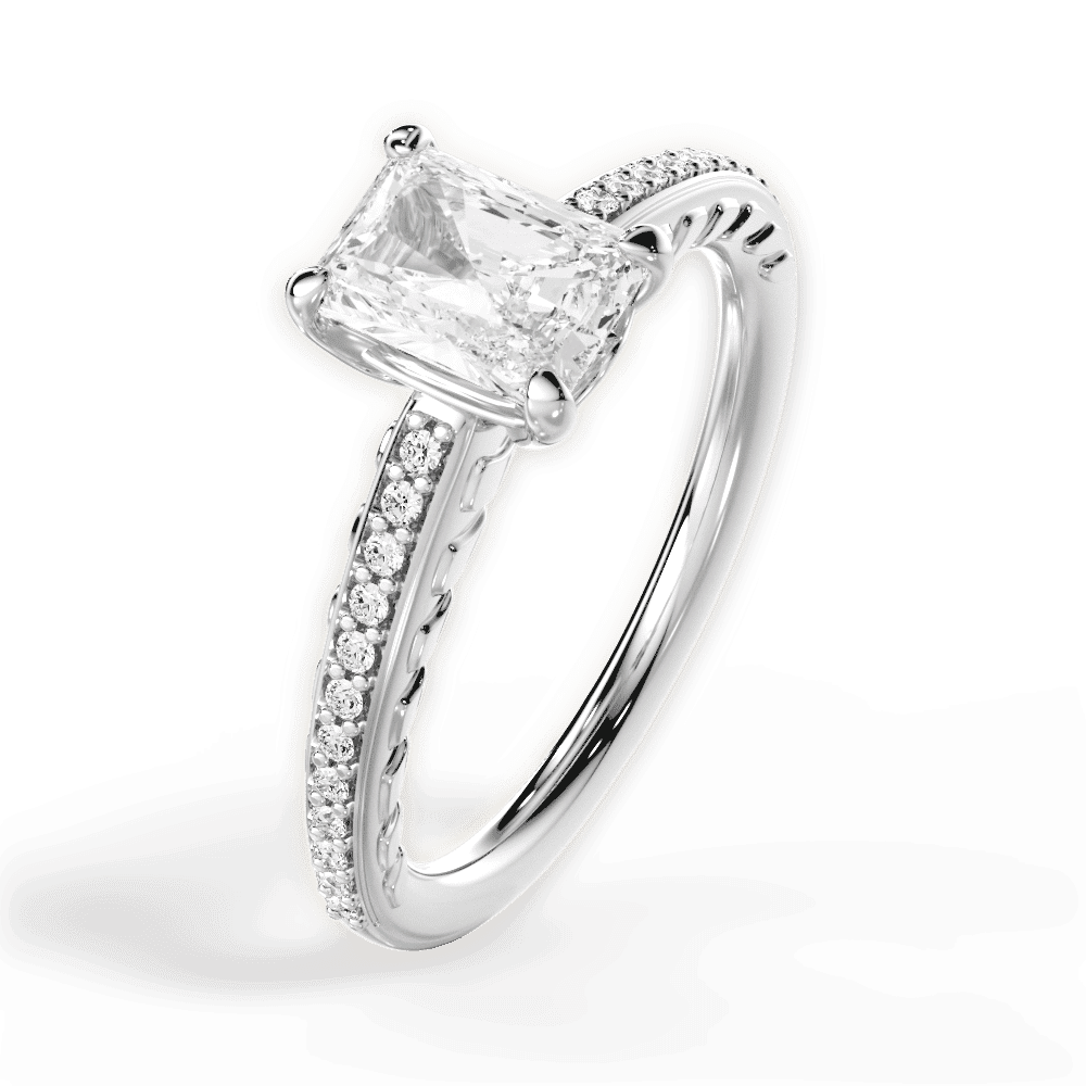 14kt White Gold/18kt White Gold/Platinum/radiant/side