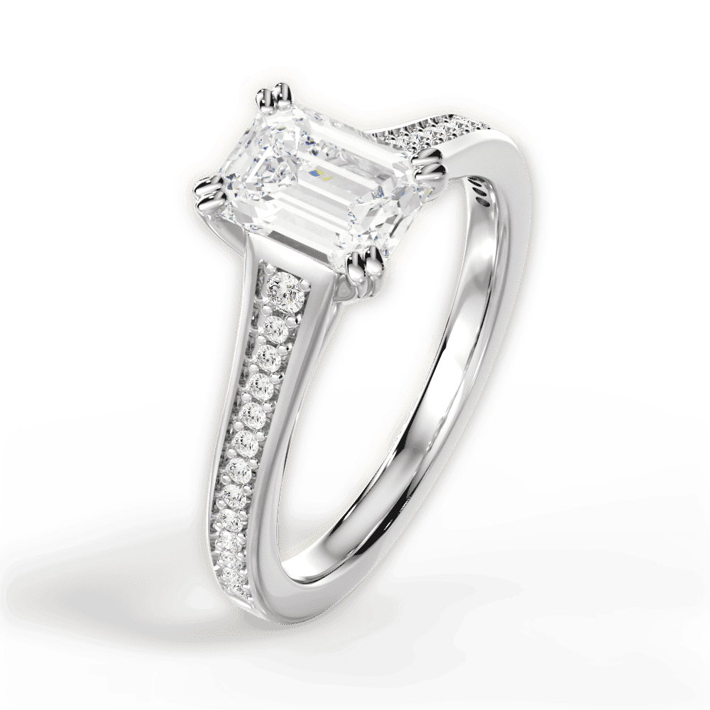 14kt White Gold/18kt White Gold/Platinum/emerald/side
