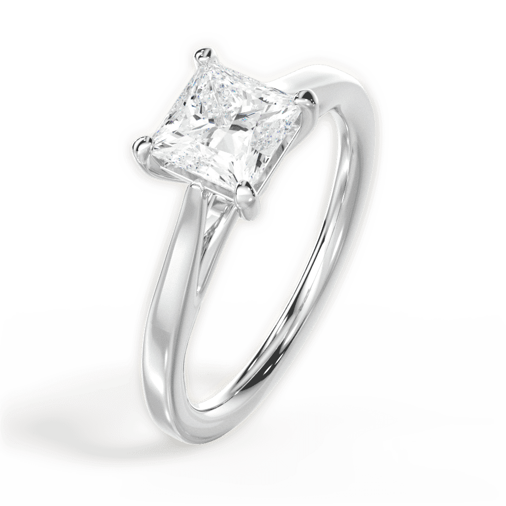 14kt White Gold/18kt White Gold/Platinum/princess/side