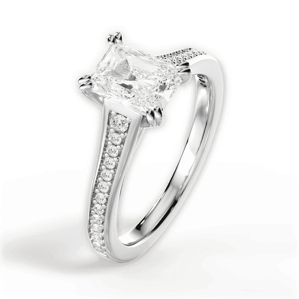14kt White Gold/18kt White Gold/Platinum/radiant/side