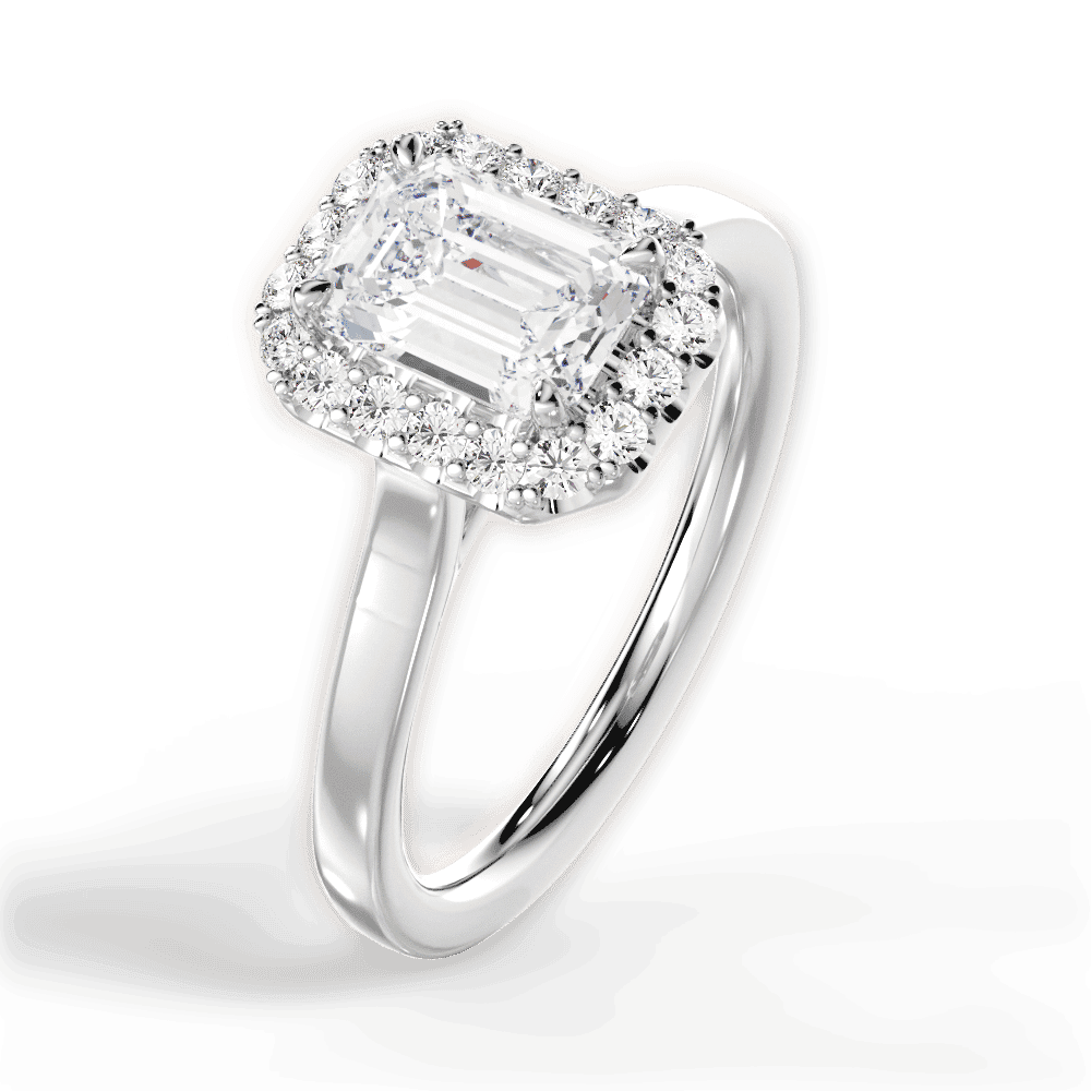 14kt White Gold/18kt White Gold/Platinum/emerald/side