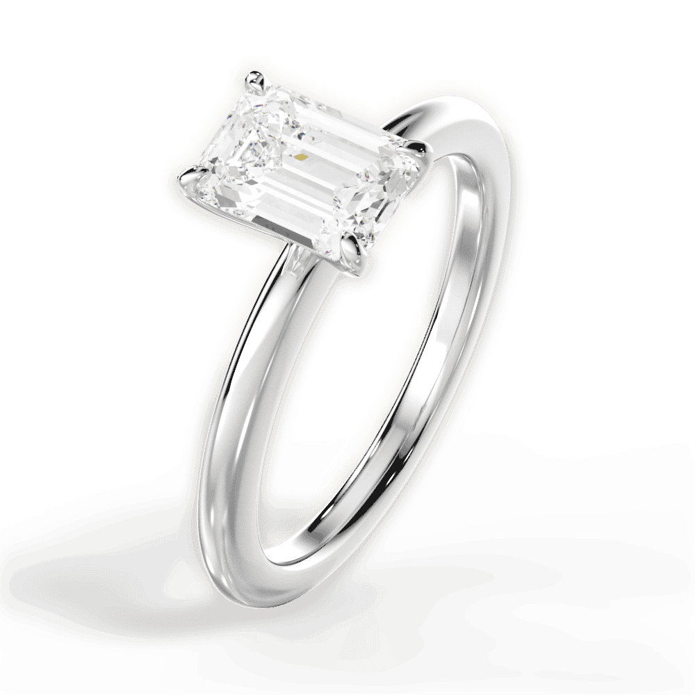 14kt White Gold/18kt White Gold/Platinum/emerald/side