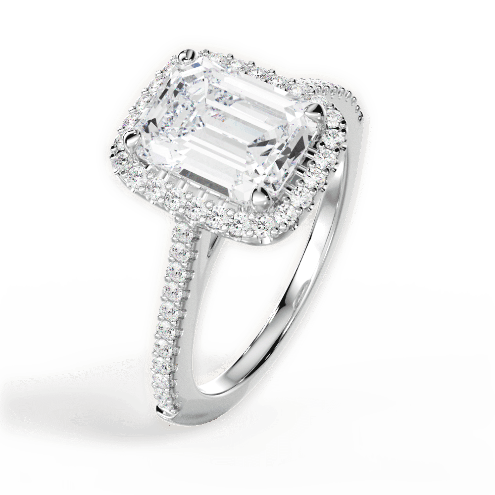14kt White Gold/18kt White Gold/Platinum/emerald/side