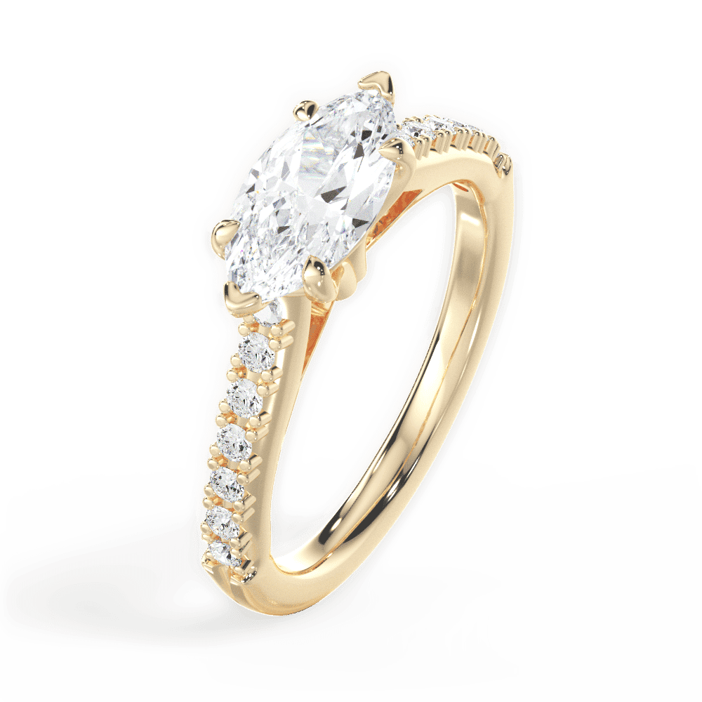 14kt Yellow Gold/18kt Yellow Gold/marquise/side