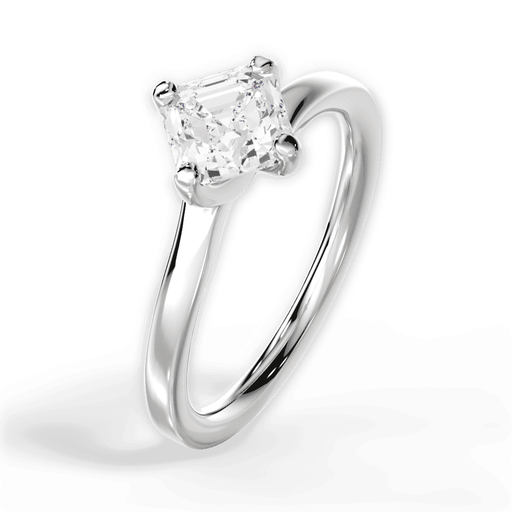 14kt White Gold/18kt White Gold/Platinum/asscher/side