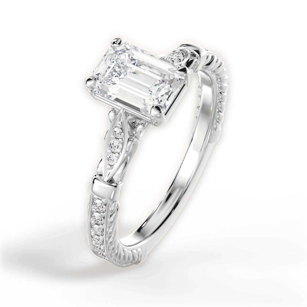 14kt White Gold/18kt White Gold/Platinum/emerald/side