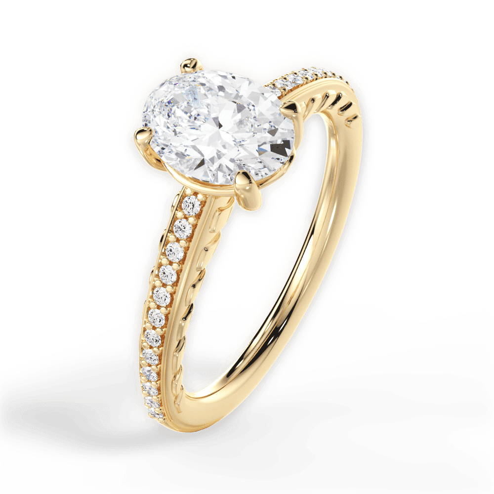 14kt Yellow Gold/18kt Yellow Gold/oval/side