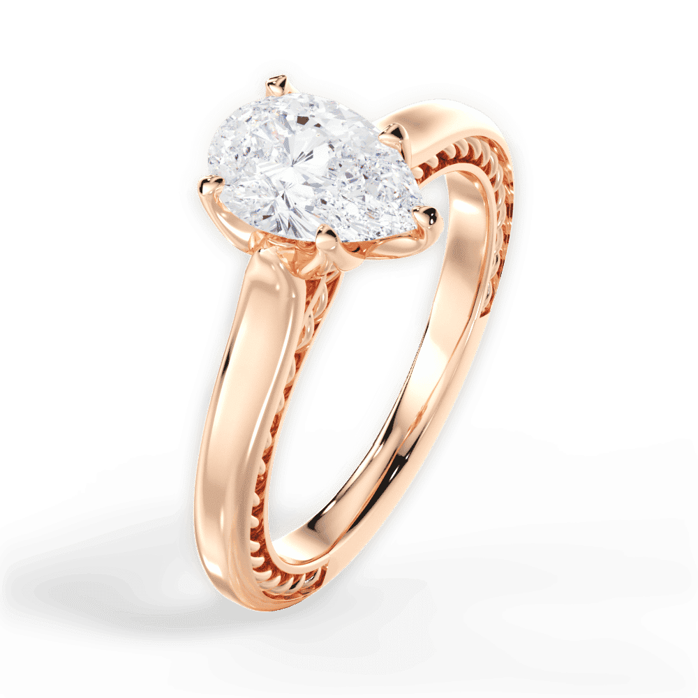 14kt Rose Gold/18kt Rose Gold/pear/side