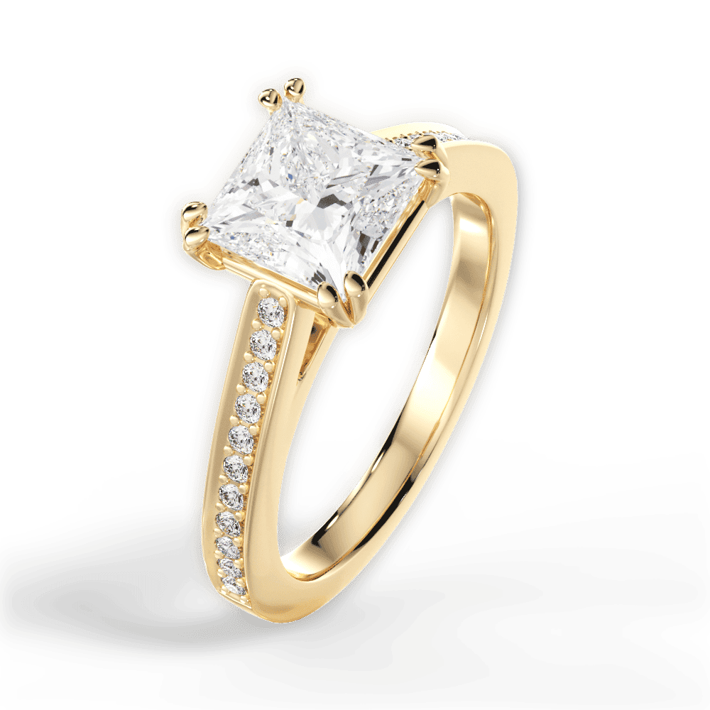14kt Yellow Gold/18kt Yellow Gold/princess/side